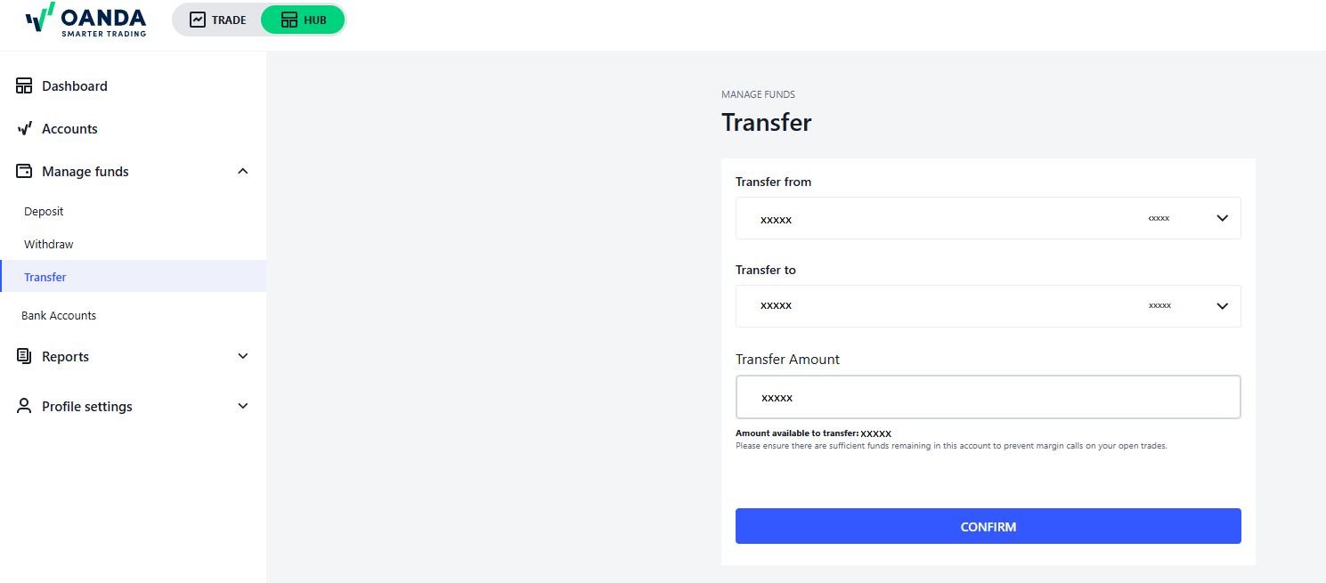 如何在OANDA子账户之间转账？OANDA Australia