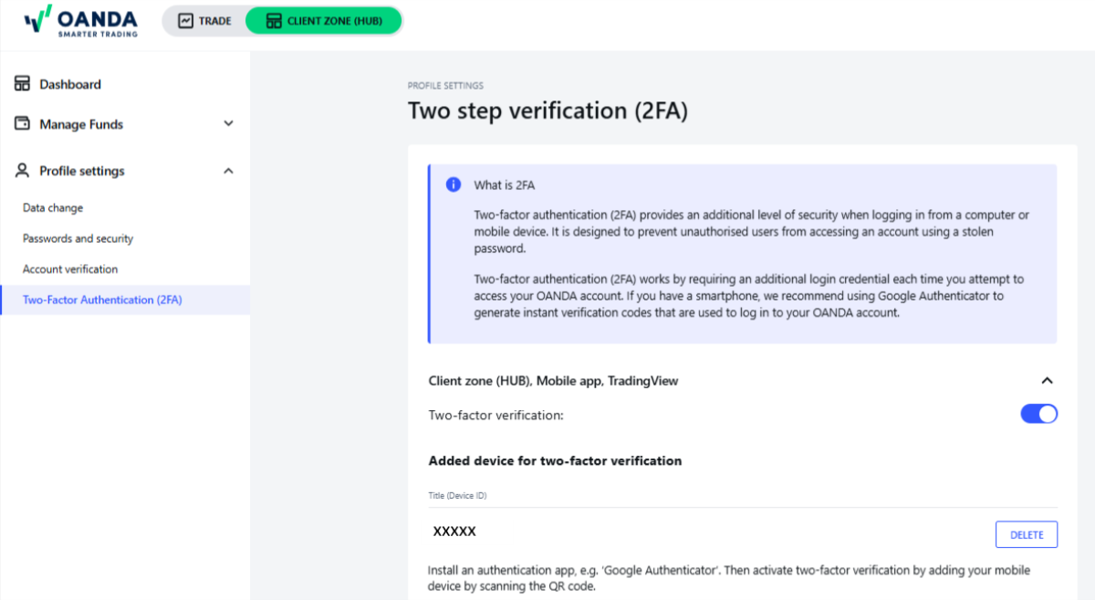 Two-factor authentication (2FA)